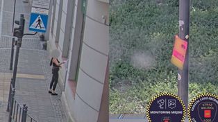 Różowe ulotki na ulicach Łodzi. Strażnicy namierzyli kobietę
