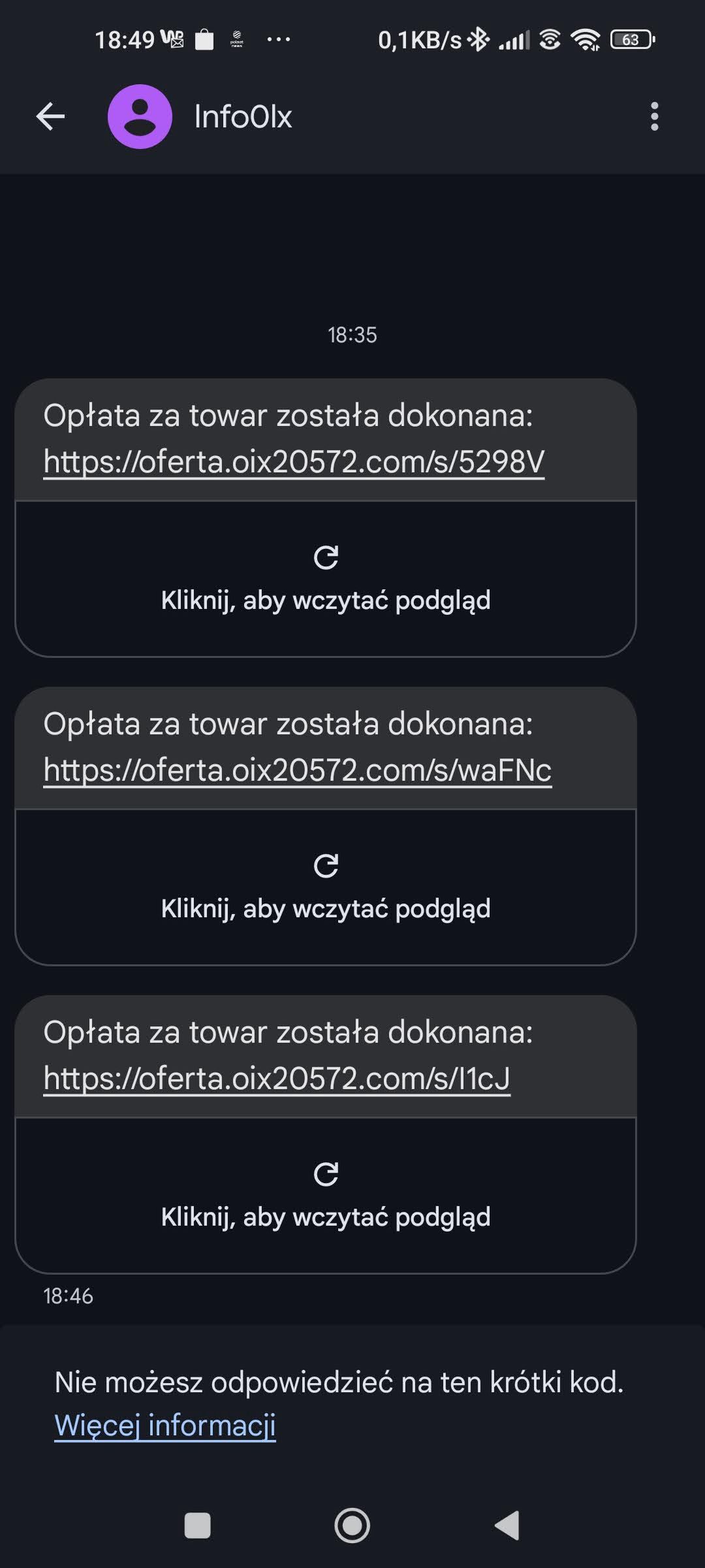 Fałszywe SMS-y "od OLX"