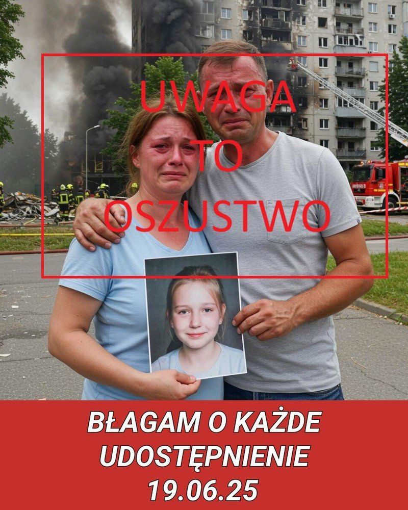 Ten obrazek został wygenerowany przez AI. Uważajmy na oszustów, którzy chcą wykorzystać tę tragedię. Autor: archiwum