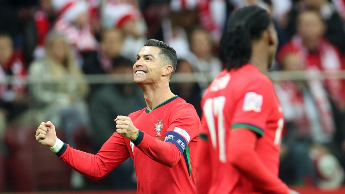 Cristiano Ronaldo po strzelonej bramce na PGE Narodowym