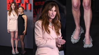 Julia Roberts człapie po czarnym dywanie w FIKUŚNYCH bucikach Gucci. Internauci bezlitośni: "OHYDNE" (ZDJĘCIA)