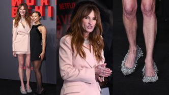 Julia Roberts człapie po czarnym dywanie w FIKUŚNYCH bucikach Gucci. Internauci bezlitośni: "OHYDNE" (ZDJĘCIA)