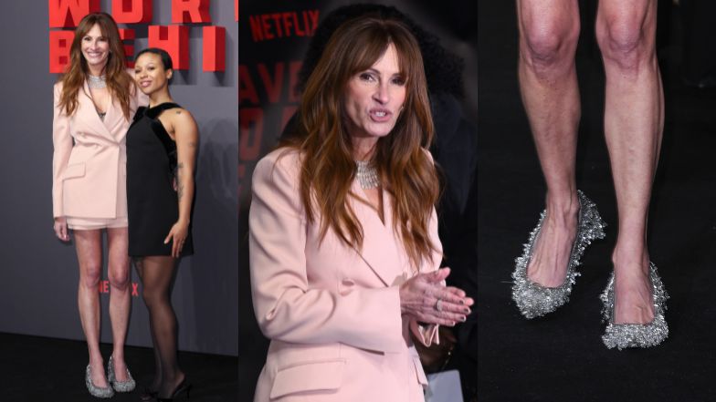Julia Roberts człapie po czarnym dywanie w FIKUŚNYCH bucikach Gucci. Internauci bezlitośni: "OHYDNE" (ZDJĘCIA)