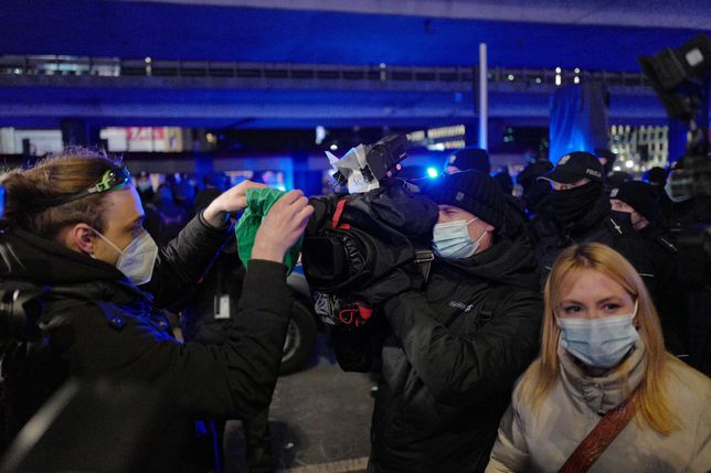 Warszawa. Protest na rondzie Czterdziestolatka