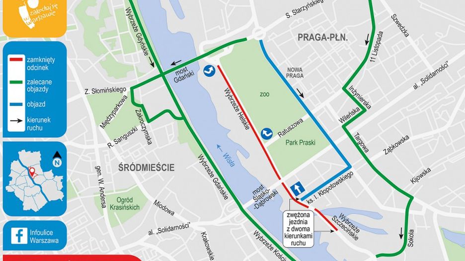 Warszawa. Przebudowa praskiego wybrzeża.