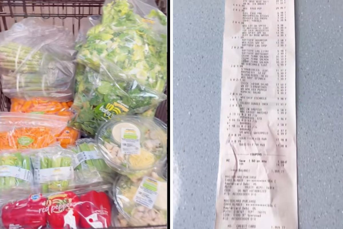 Pokazała rachunek za cotygodniowe zakupy