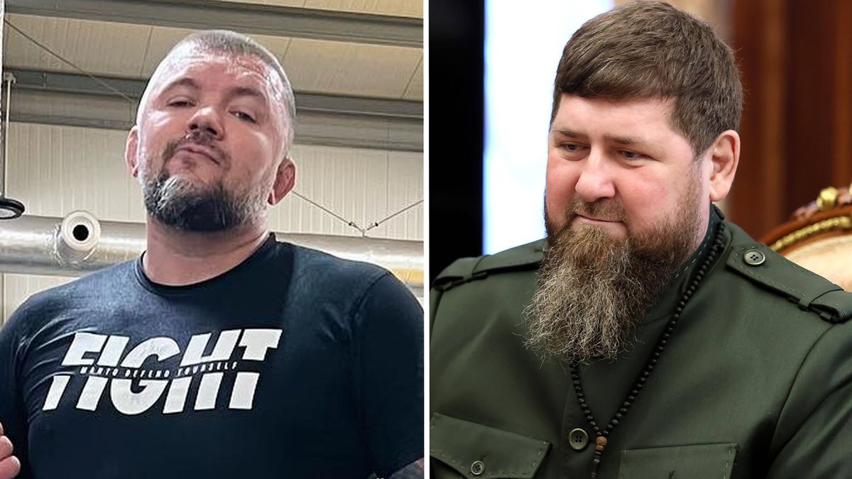 Na zdjęciu po lewej Łukasz "Juras" Jurkowski, po prawej - Ramzan Kadyrow