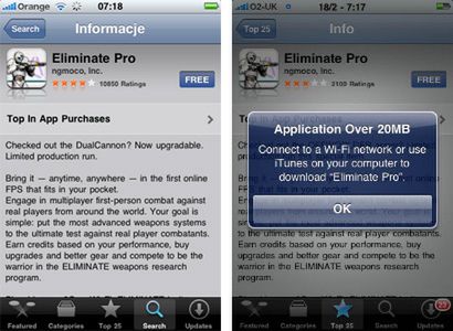 Apple po cichu podniósł limit do 20 MB 2