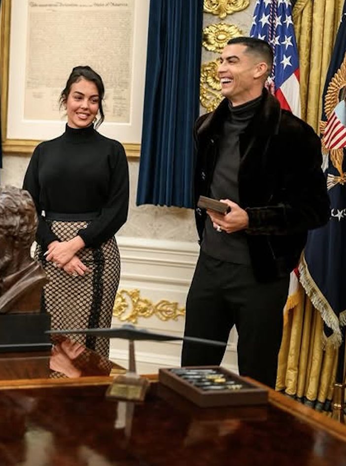Cristiano Ronaldo i Georgina na spotkaniu z Donaldem Trumpem Jr