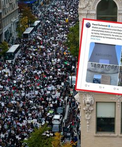 Kościuszko z plakatem o "ludobójstwie". Polak zareagował