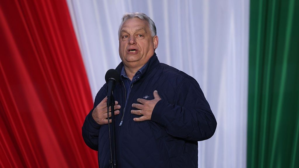 Viktor Orban Campaigns In Szekesfehervar Ahead Of Parliamentary Elections
SZEKESFEHERVAR, HUNGARY - APRIL 10: Hungarian Prime Minister Viktor Orban speaks to voters at an election campaign rally two days before parliamentary elections on April 10, 2026 in Szekesfehervar, Hungary. Orban, who has been in power for 16 years, is currently trailing his main opponent Peter Magyar in polls. (Photo by Sean Gallup/Getty Images)
Sean Gallup