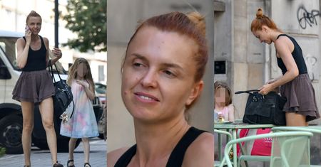 Naturalna Katarzyna Burzyńska sfotografowana z córką na mieście. W mediach huczy o jej niedawnej WPADCE na antenie TVP (ZDJĘCIA)