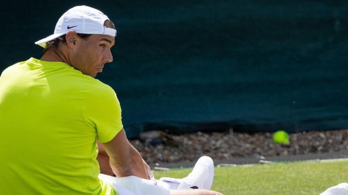 Rafael Nadal w czasie treningu