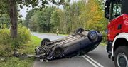 Świebodzin: Dachowanie audi. Kierujący kompletnie pijany