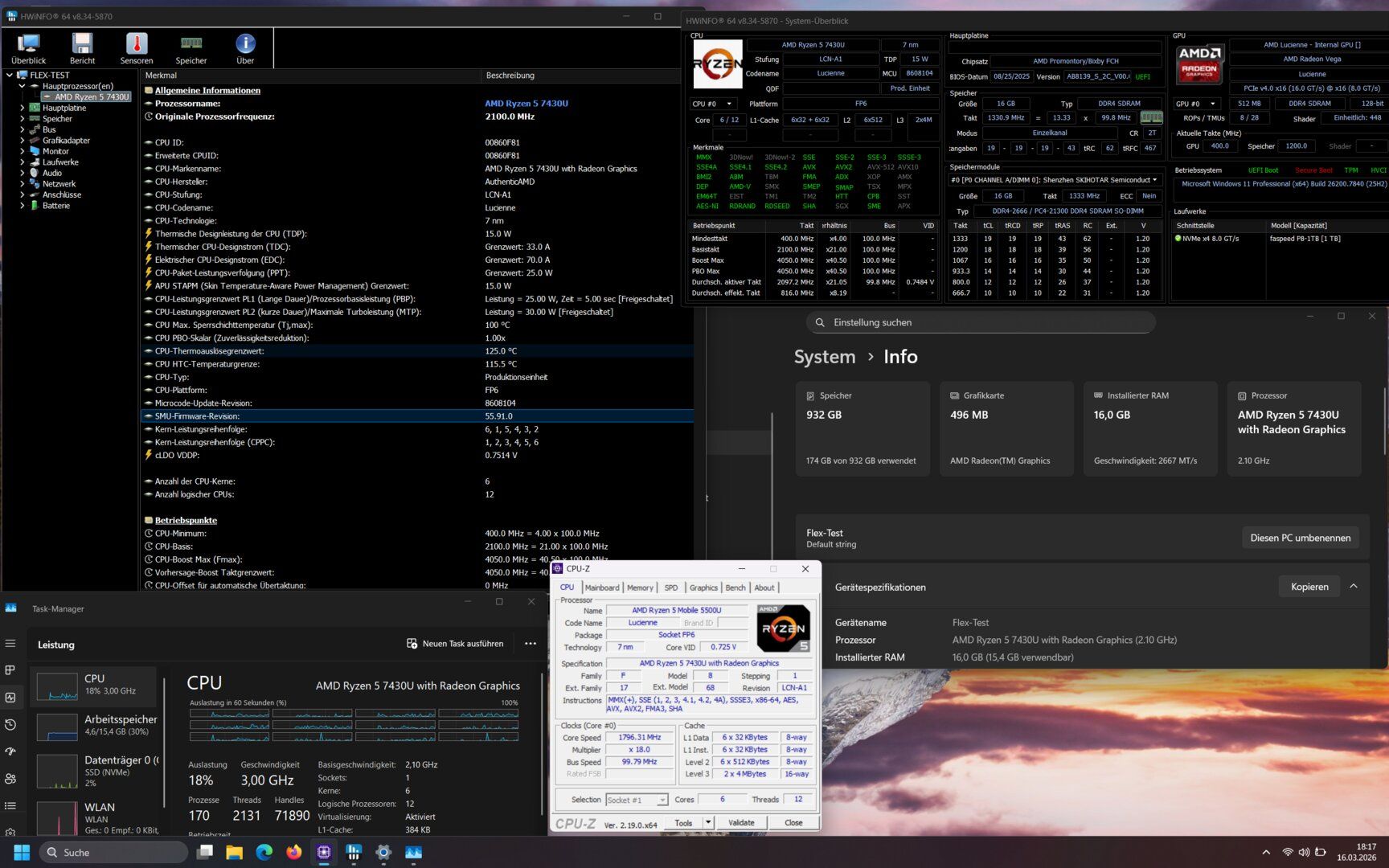 Ninkear A15 Pro - podrobiony procesor AMD Ryzen 5 7430U