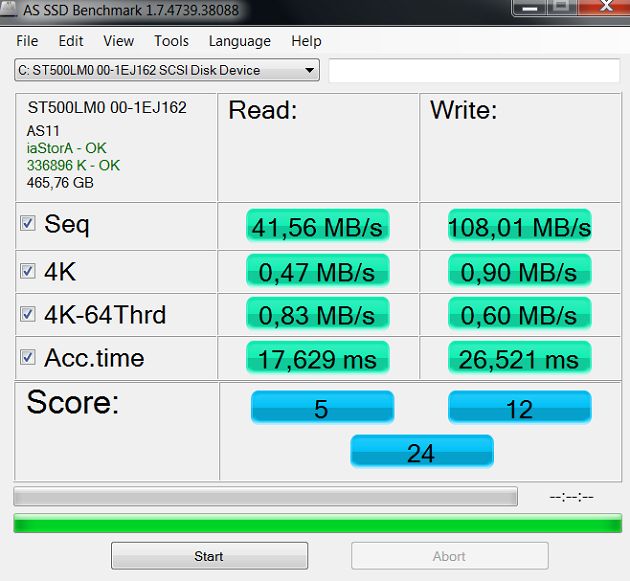 Asus Pro B551LA test AS SSD