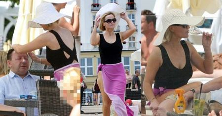 Zamachowscy nad morzem: Monika smaruje Zbyszka i popija z kieliszka (ZDJĘCIA)