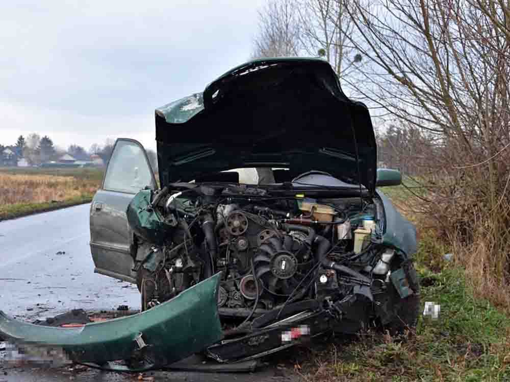 Cześniki: 20-latek skasował Audi o drzewo. Ranne dwie osoby