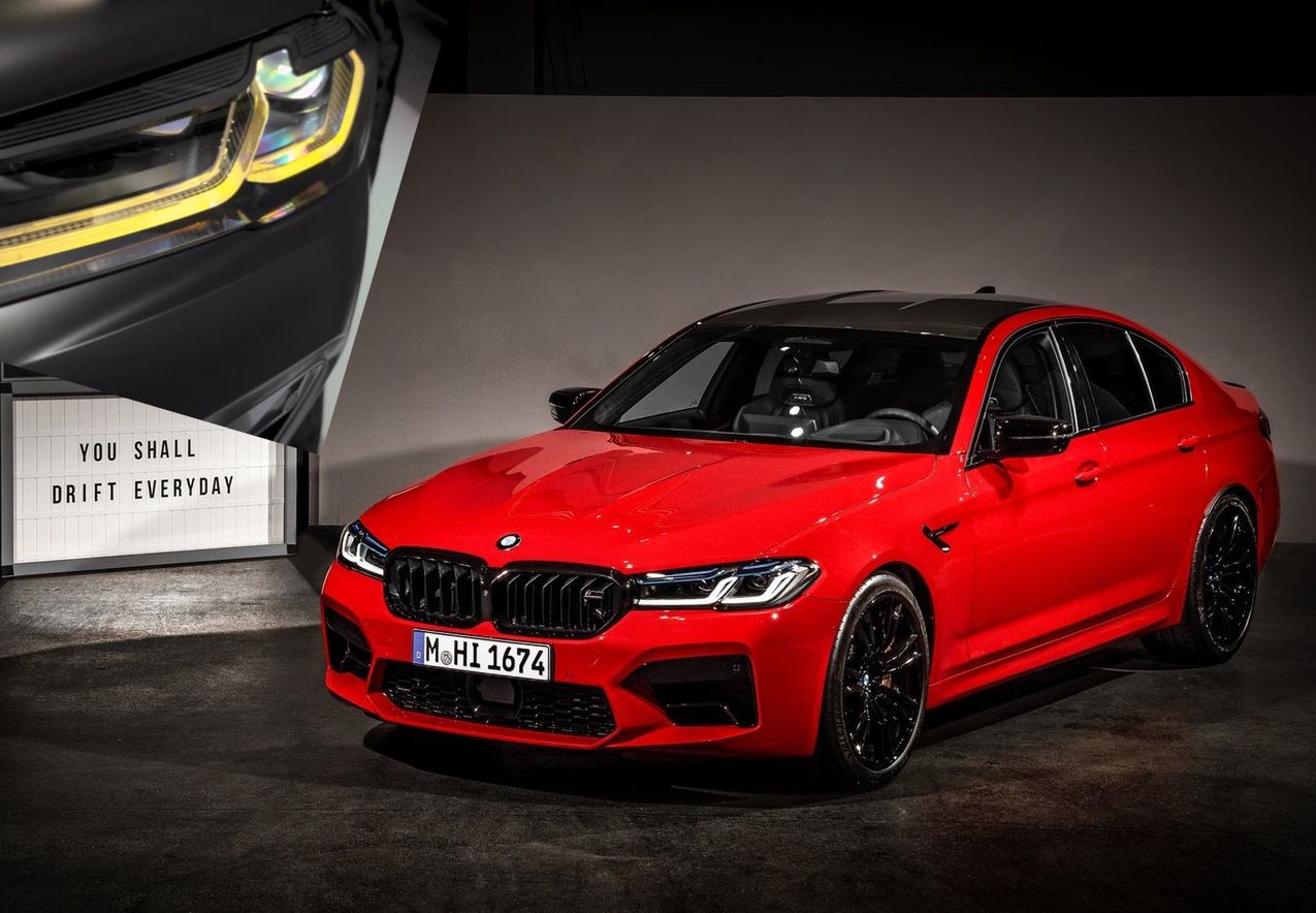 BMW M5 CS w oficjalnej zapowiedzi. Żołte reflektory to dopiero początek