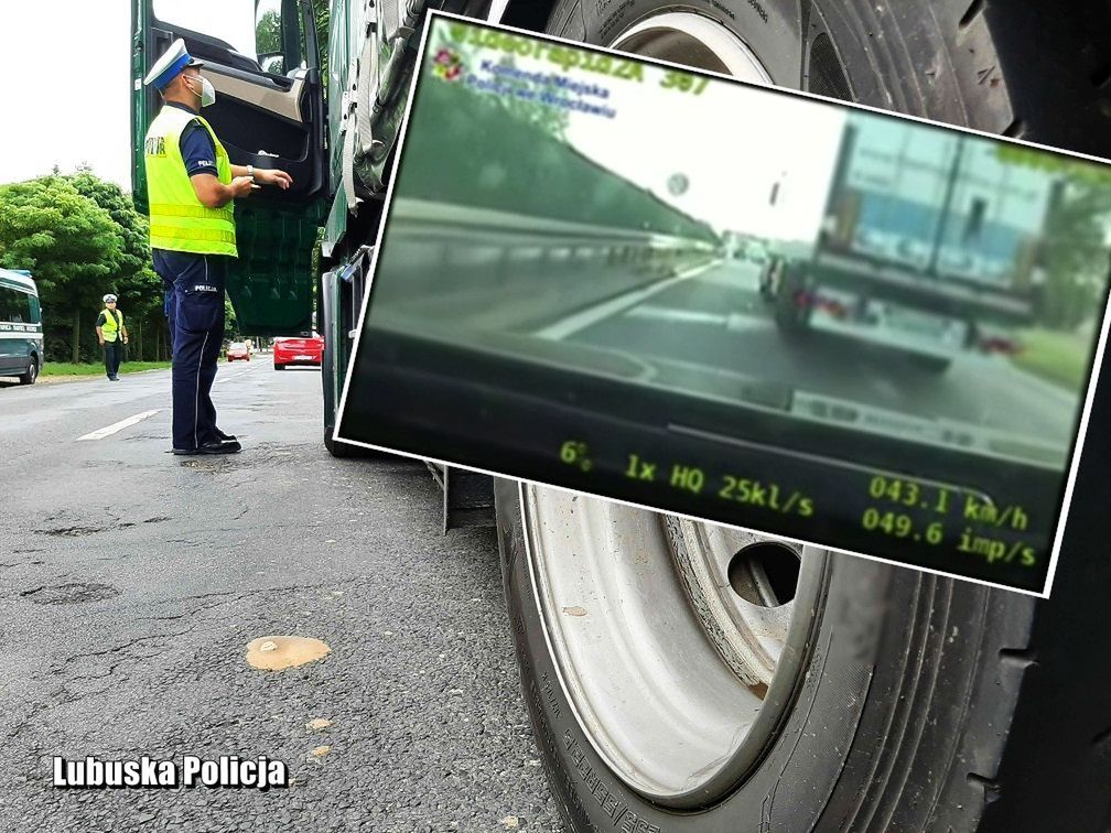 "Szeryfował" samochodem ciężarowym. W końcu zablokował nieoznakowany radiowóz