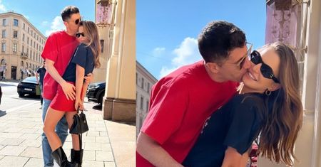 Całuśni Anna i Robert Lewandowscy urządzają sesję zdjęciową na chodniku  (FOTO)