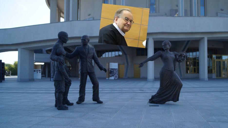 Pomnik rodziny Wojtyłów przed kościołem redemptorystów w Toruniu