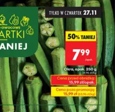 Okra dostępna w dobrej cenie w Biedronce