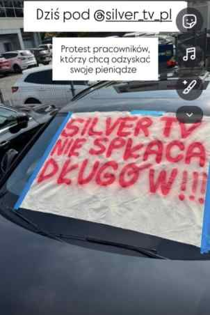 Protest pracowników Silver TV. 