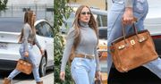 Wiecznie młoda Jennifer Lopez wysiada z limuzyny, wywijając torebką za 300 tysięcy złotych