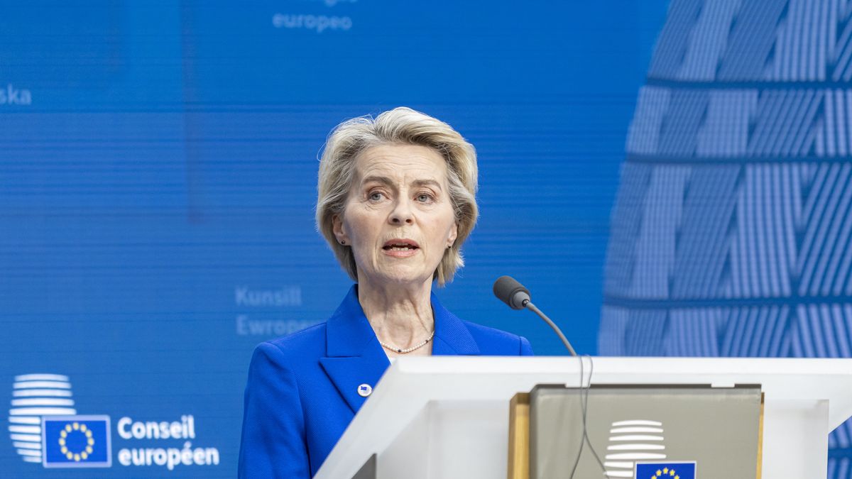 Joint Press Conference of President of the European Commission Ursula von der Leyen, President of the European Council Antonio Costa  and Prime Minister of Hungary Viktor Orban after the end of the European Council Summit, the meeting of the EU leaders at the headquarters of the European Union in Brussels, Belgium on December 19, 2024  (Photo by Nicolas Economou/NurPhoto via Getty Images)