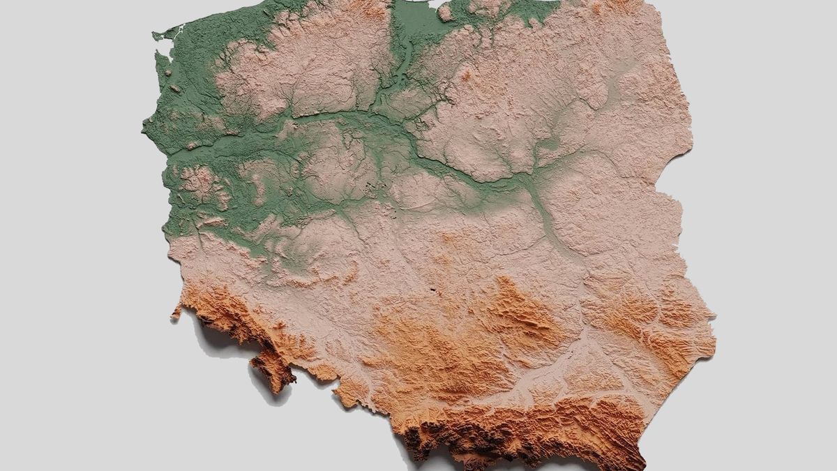 Mapa Polski wykonana przez filipińskiego kartografa-artystę