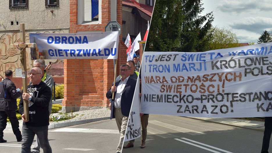 Demonstracja w obronie Gietrzwałdu 