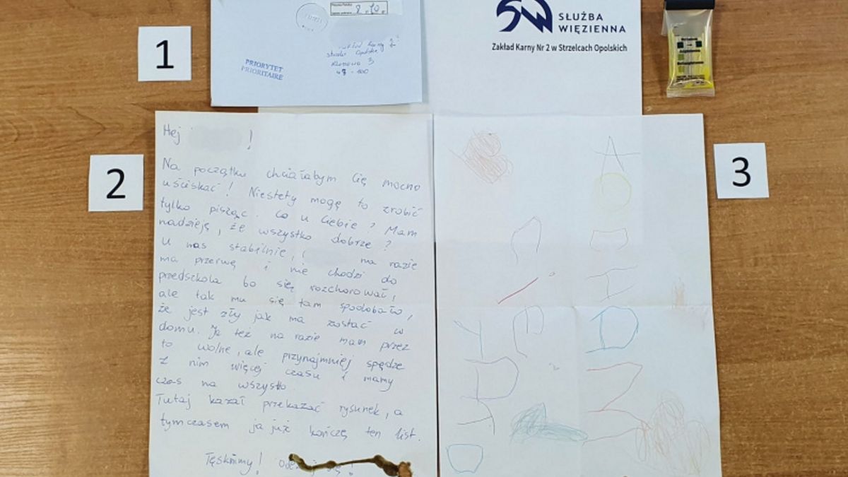 List, który miał trafić do osadzonego. 