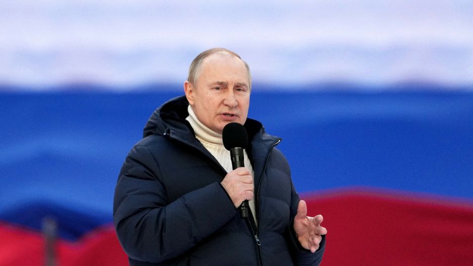 Putin na obchodach 8 rocznicy referendum na Krymie
Russian President Vladimir Putin gives a speech at a concert marking the eighth anniversary of Russia's annexation of Crimea at the Luzhniki stadium in Moscow on March 18, 2022. (Photo by Alexander VILF / POOL / AFP)
ALEXANDER VILF
