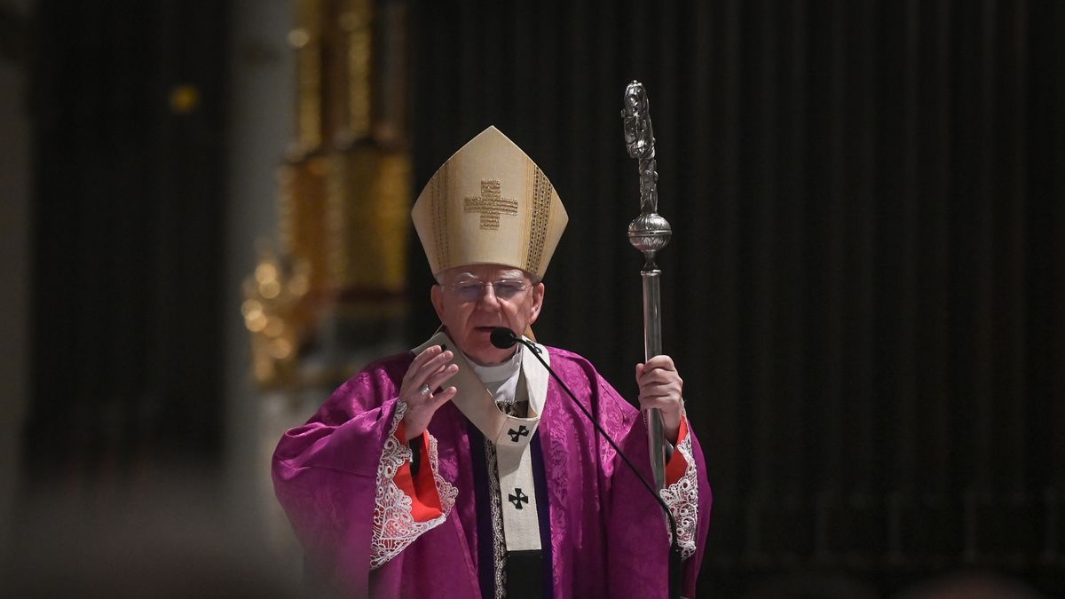KRAKOW, POLAND - MaARCH 07:
Archbishop of Krakow, Marek Jedraszewski, during a religious service at the Basilica of the Holy Trinity (Dominican Church), in Krakow, Poland on March 07, 2023.
During the powerfull homily in the Holy Trinity Basilica in Krakow, the hierarch spoke out against the 'operation of destroying the luminous memory' of John Paul II and condemned attempts to erase the legacy of John Paul II. (Photo by Artur Widak/NurPhoto via Getty Images)
