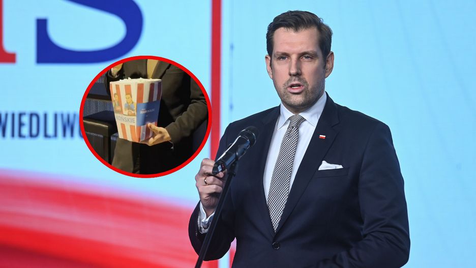 Tobiasz Bocheński wziął ze sobą popcorn