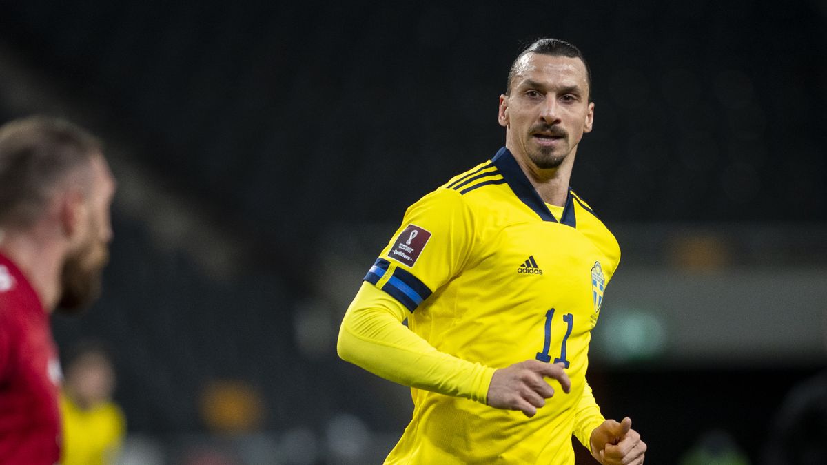STOCKHOLM, SWEDEN - MARCH 25: Zlatan Ibrahimovic of Sweden during the FIFA World Cup 2022 Qatar qualifying match between Sweden and Georgia on March 25, 2021 in Stockholm, Sweden. (Photo by David Lidstrom/Getty Images)