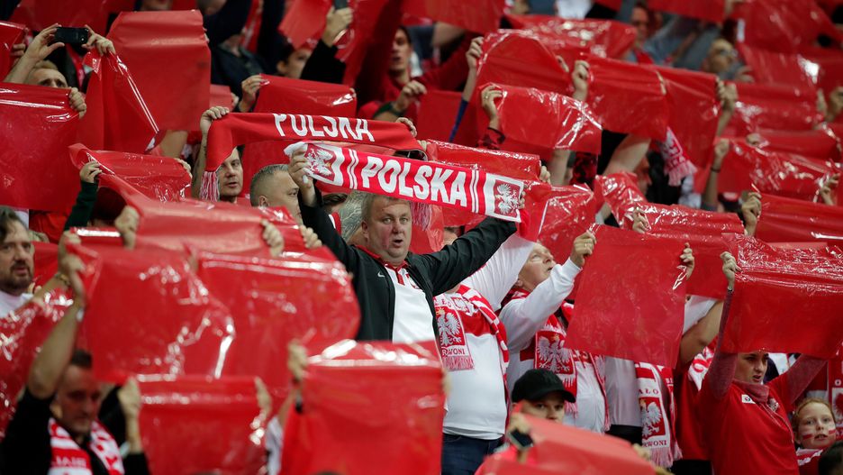 WARSZAWA, POLAND - OCTOBER 13: supporters of Poland  during the  EURO Qualifier match between Poland  v FYR Macedonia  at the Stadion Narodowy (Warszawa) on October 13, 2019 in Warszawa Poland (Photo by David S. Bustamante/Soccrates/Getty Images)