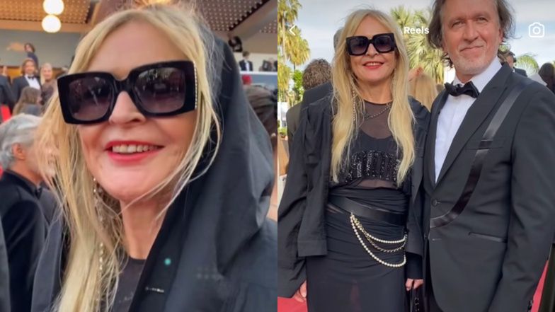 Monika Olejnik z partnerem w Cannes