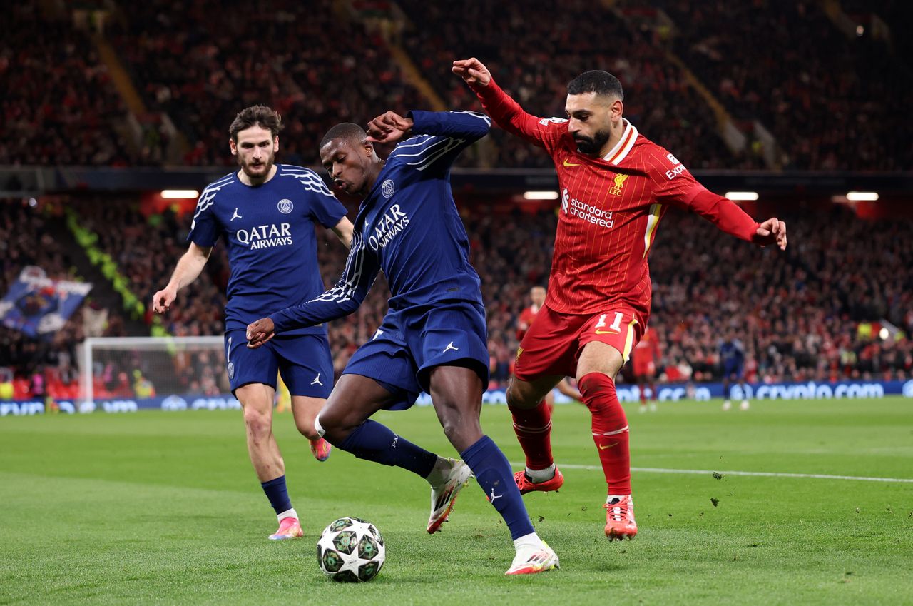 The clash between Liverpool FC and Paris Saint-Germain.