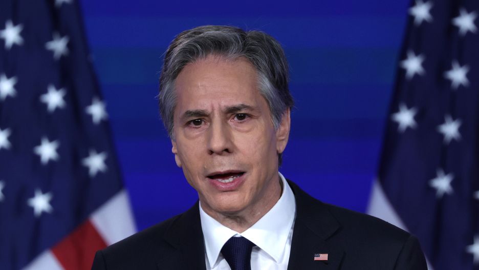 WASHINGTON, DC - MAY 26: U.S. Secretary of State Antony Blinken speaks on China at Jack Morton Auditorium of George Washington University May 26, 2022 in Washington, DC. Blinken delivered a speech on the Biden administration’s policy toward China during the event hosted by the Asia Society Policy Institute. (Photo by Alex Wong/Getty Images)