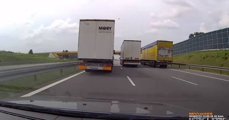 „Wyścig słoni” na obwodnicy Lublina [WIDEO]