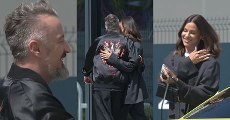 RZADKI WIDOK: Piotr Kędzierski drepcze do studia w objęciach UKOCHANEJ MISS (ZDJĘCIA)