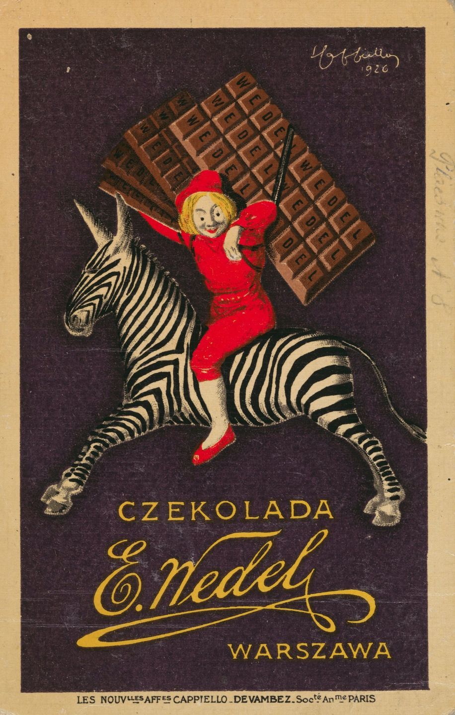 Czekolada Wedla na sławnej przedwojennej reklamie 