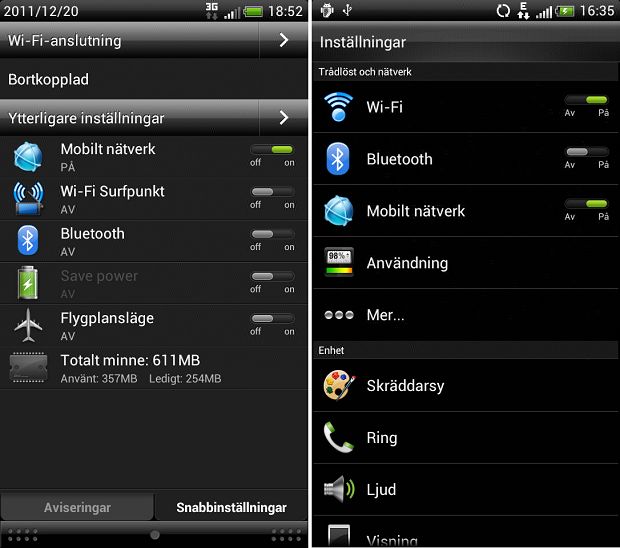 Android 4.0.1 z Sense UI 3.5 | fot. forum.xda-developers.com