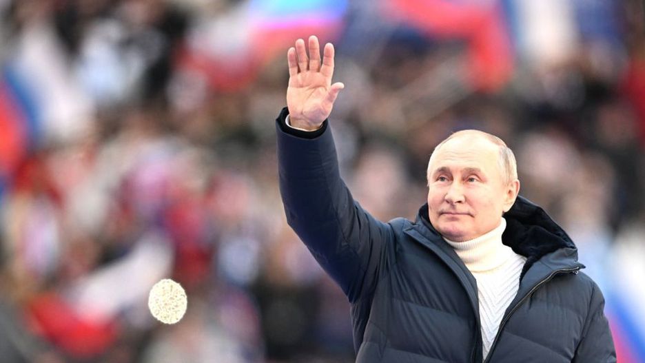 Putin says Russia will implement 'all plans' in UkraineMOSCOW, RUSSIA - MARCH 18: (----EDITORIAL USE ONLY â MANDATORY CREDIT - "KREMLIN PRESS OFFICE / HANDOUT" - NO MARKETING NO ADVERTISING CAMPAIGNS - DISTRIBUTED AS A SERVICE TO CLIENTS----) Russian President Vladimir Putin greets the crowd at a concert marking the eighth anniversary of Russia's annexation of Crimea at the Luzhniki stadium in Moscow, Russia on March 18, 2022. (Photo by Kremlin Press Office / Handout/Anadolu Agency via Getty Images)Anadolu Agencymoscow, putin, rally