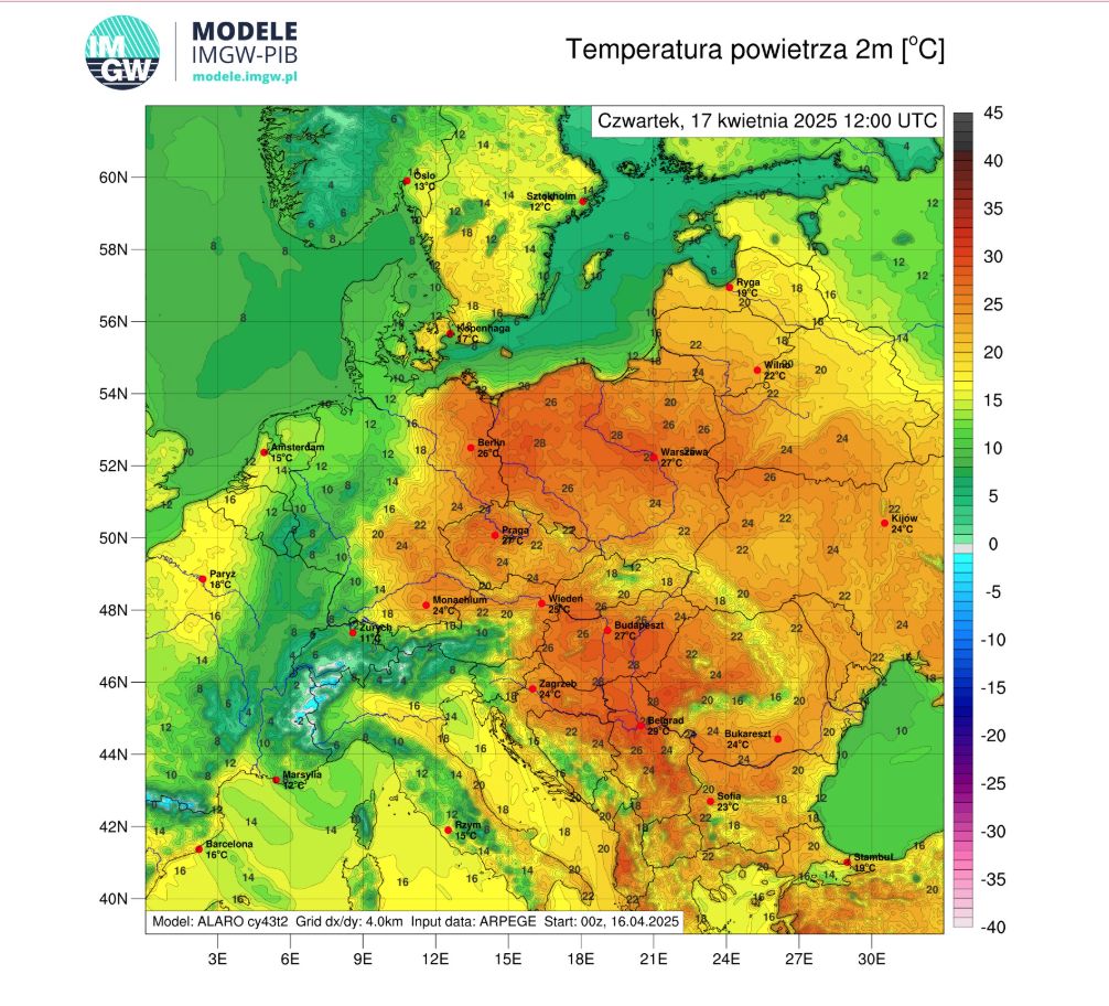 Prognoza pogody na czwartek (17.04)