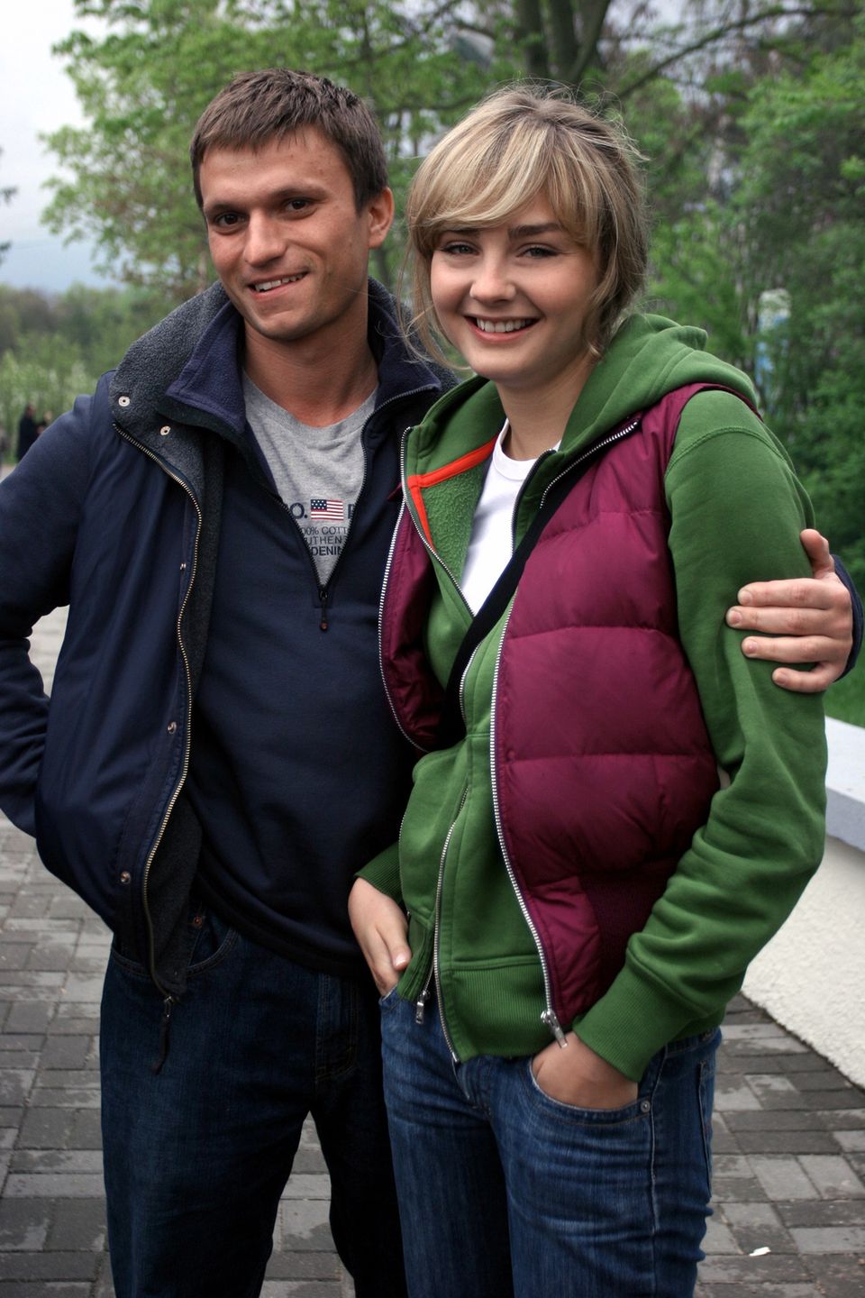 Małgorzata Socha z partnerem w 2005 r.
