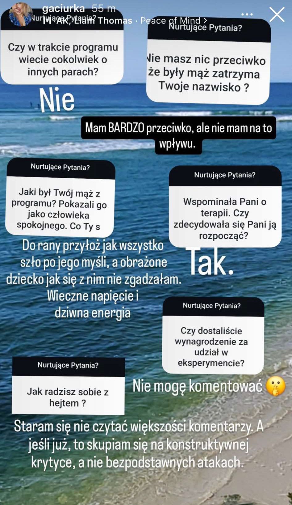 Wpis Agaty Miechowskiej na Instagramie