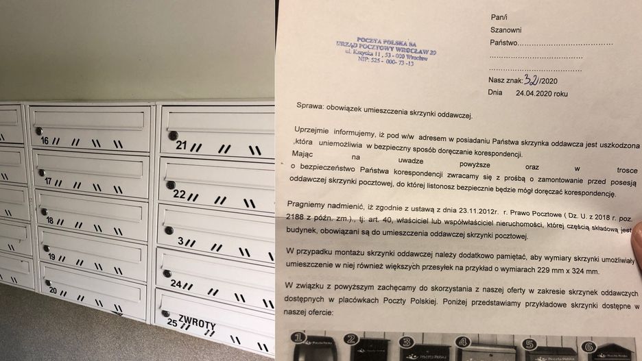 Poczta Polska interweniuje ws. uszkodzonej skrzynki 